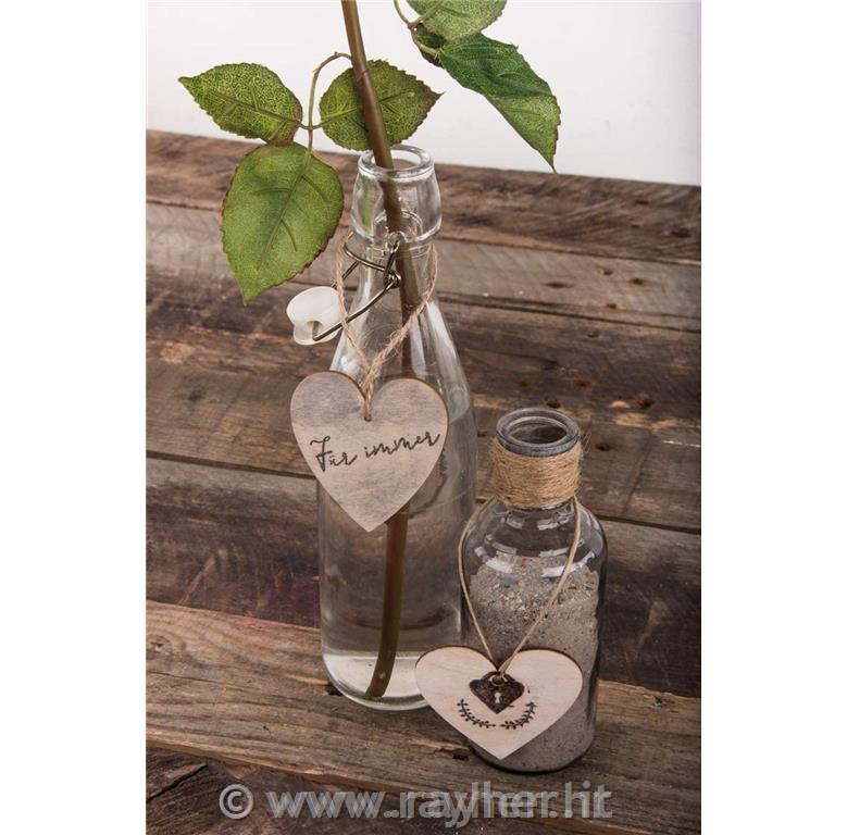 Wooden pendant Heart, FSC100%, natural,