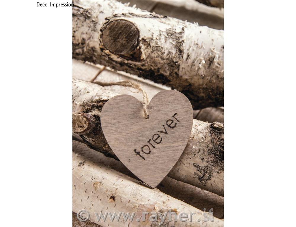 Wooden pendant Heart, FSC100%, natural,