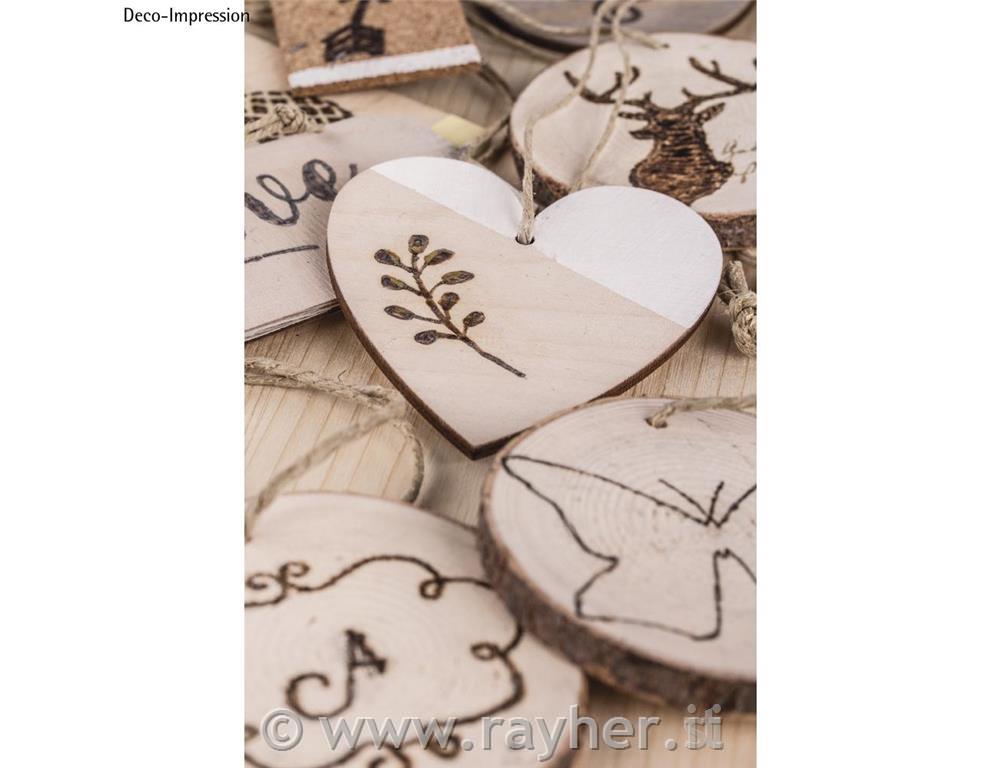 Wooden pendant Heart, FSC100%, natural,