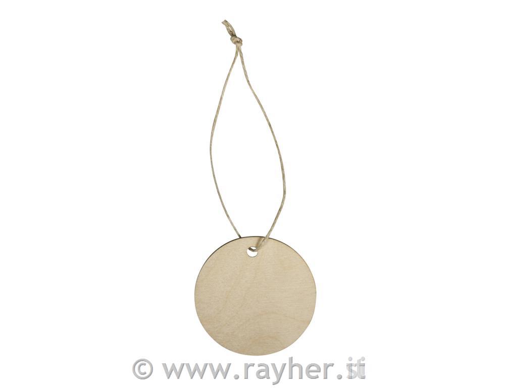 Lesen obesek, krog natur, 6x0,3cm, 6 kosov