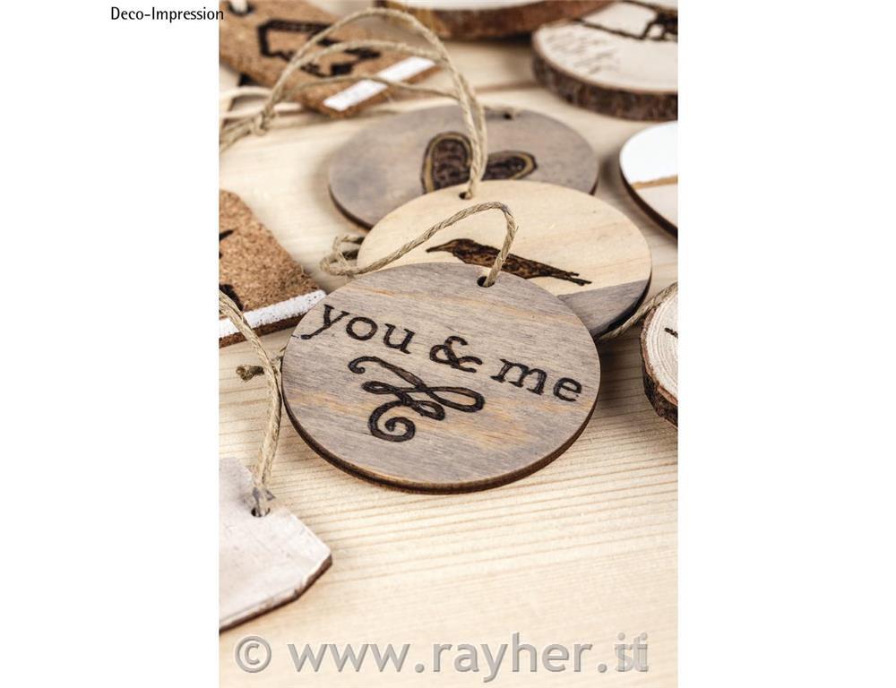 Lesen obesek, krog natur, 6x0,3cm, 6 kosov