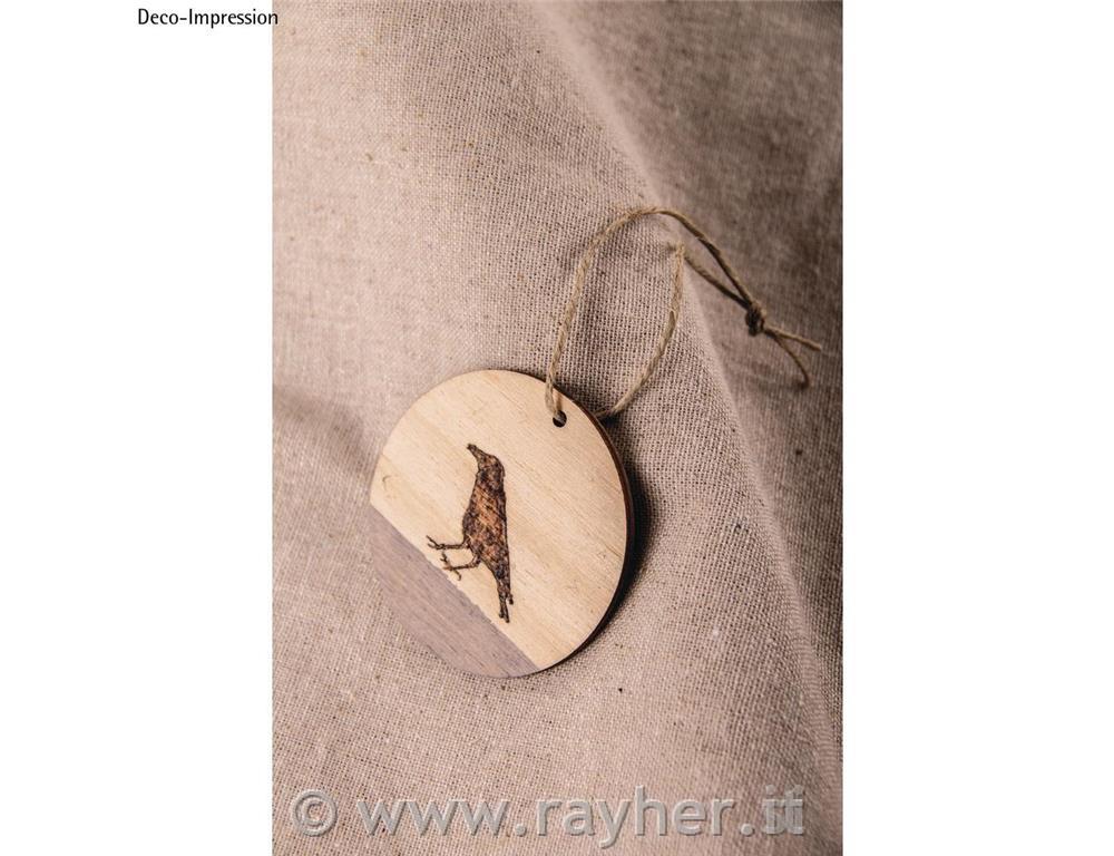 Lesen obesek, krog natur, 6x0,3cm, 6 kosov