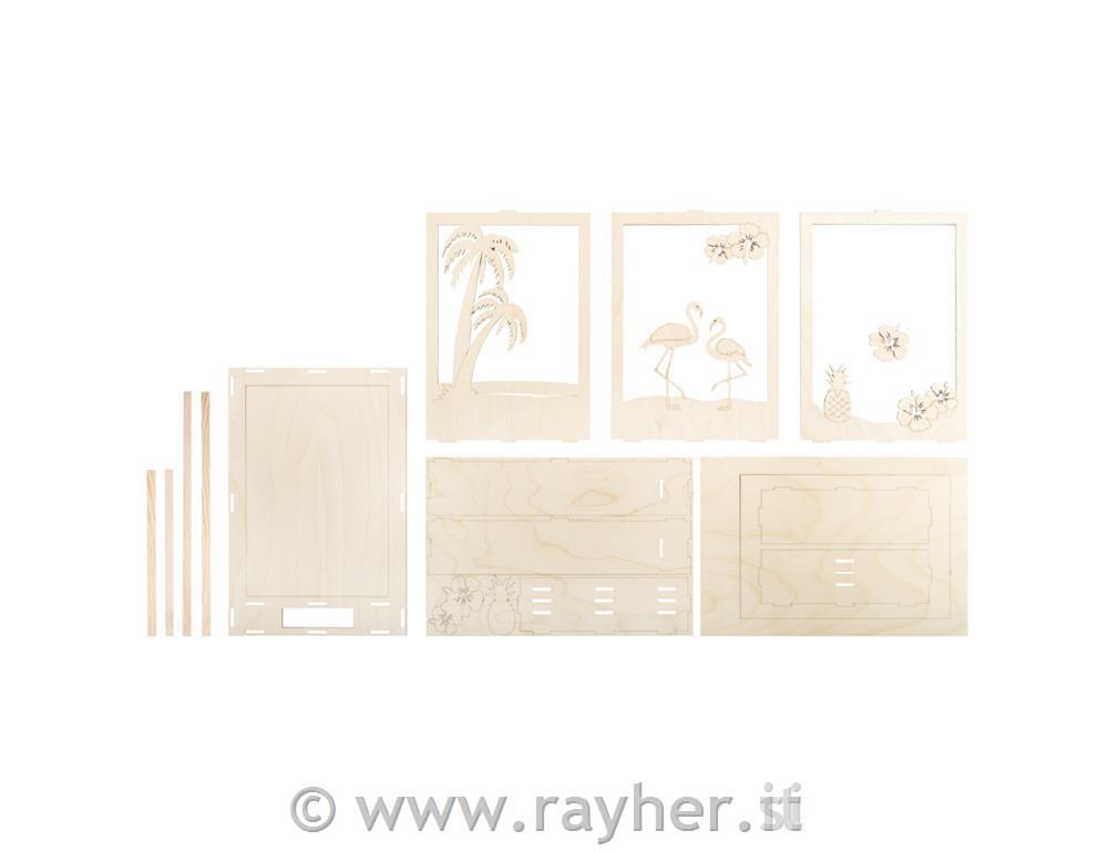 Kit legno, corn.motivo 3D fiammingo, FSC,