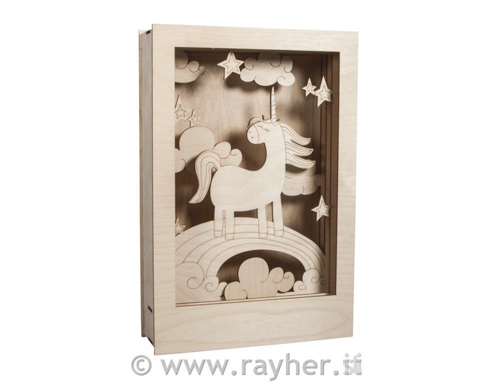 Lesena sestavljanka 3D Samorog,20x30x6.5cm,13-delna