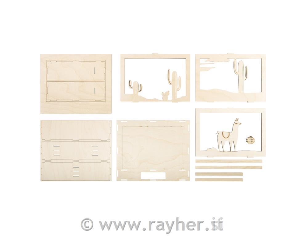 Kit legno, corn.motivo 3D lama, FSC