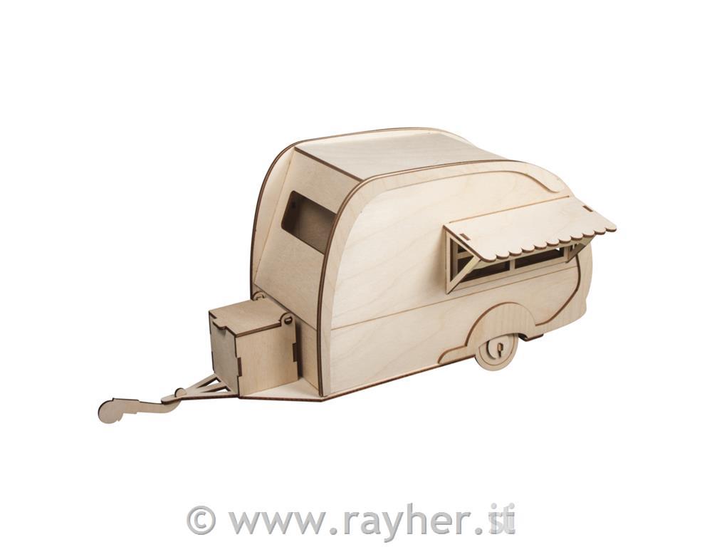 Kit legno 3D caravan, FSC 100 %, 36x18x15cm, 40pz, box 1set