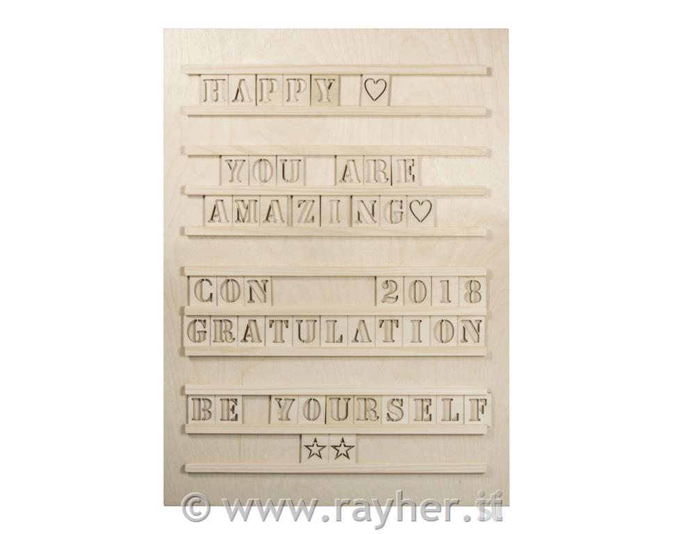 Lesena plošča ABCeda&ŠTvilke, 30x42cm, 96 kosov