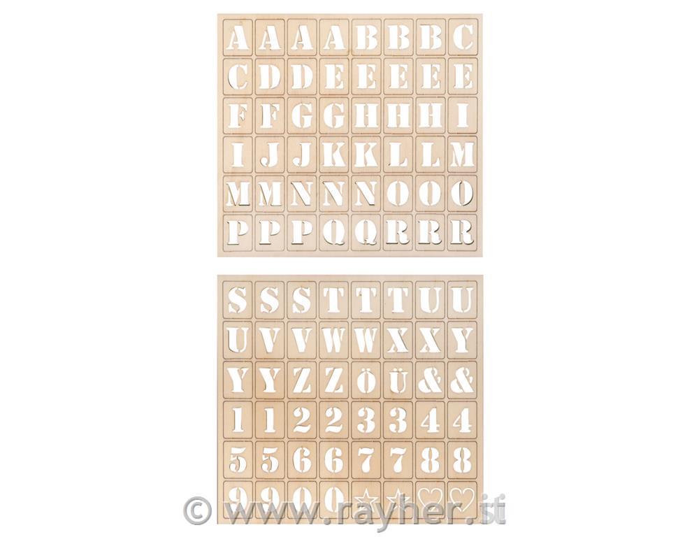 Lesena plošča ABCeda&ŠTvilke, 30x42cm, 96 kosov
