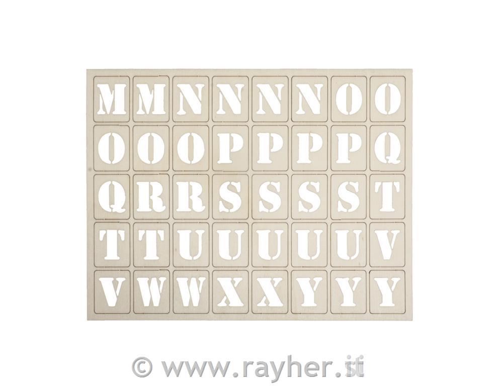 Lettere legno per Letterborad, FSC100%,naturale, 3x2,4cm, Set 120pz