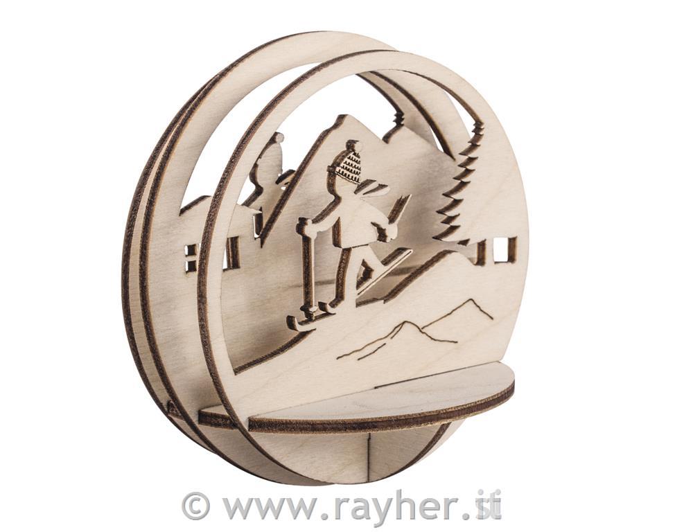Laserski izrez 3D za v kroglo 9,5cm, Smučar