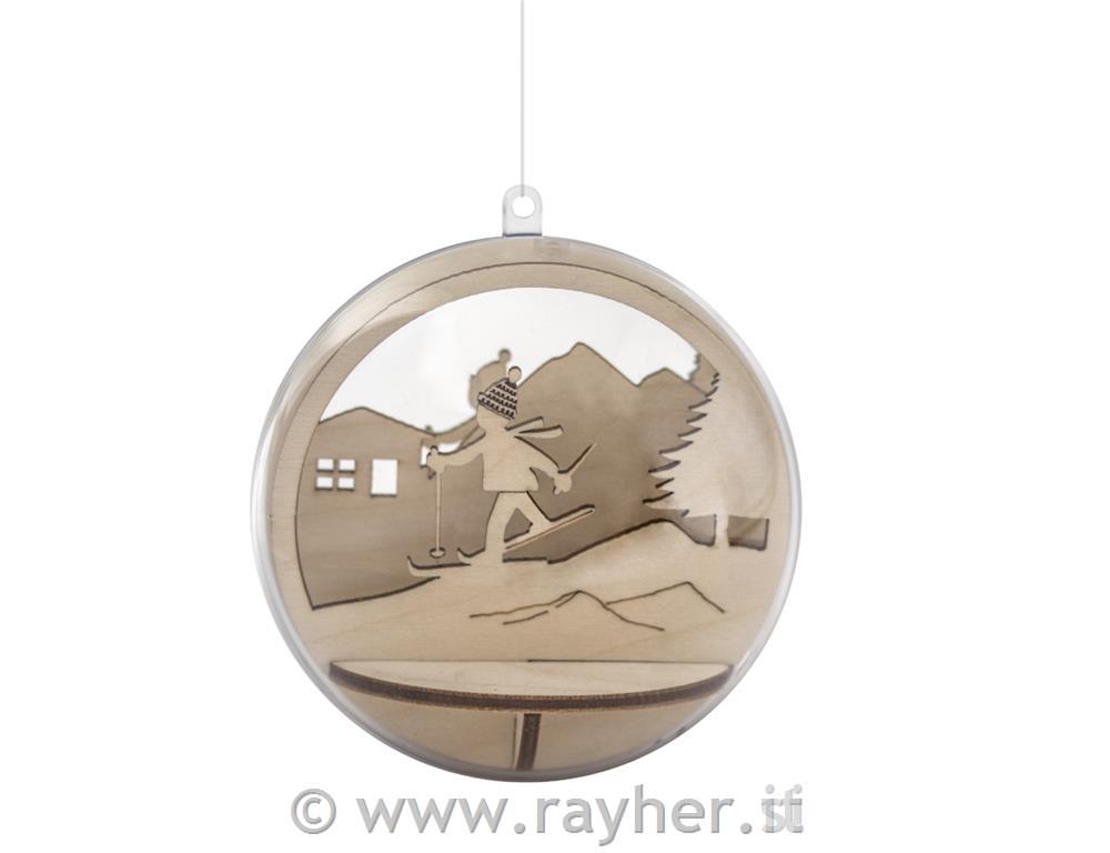 Laserski izrez 3D za v kroglo 9,5cm, Smučar