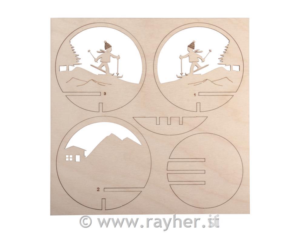 Laserski izrez 3D za v kroglo 9,5cm, Smučar