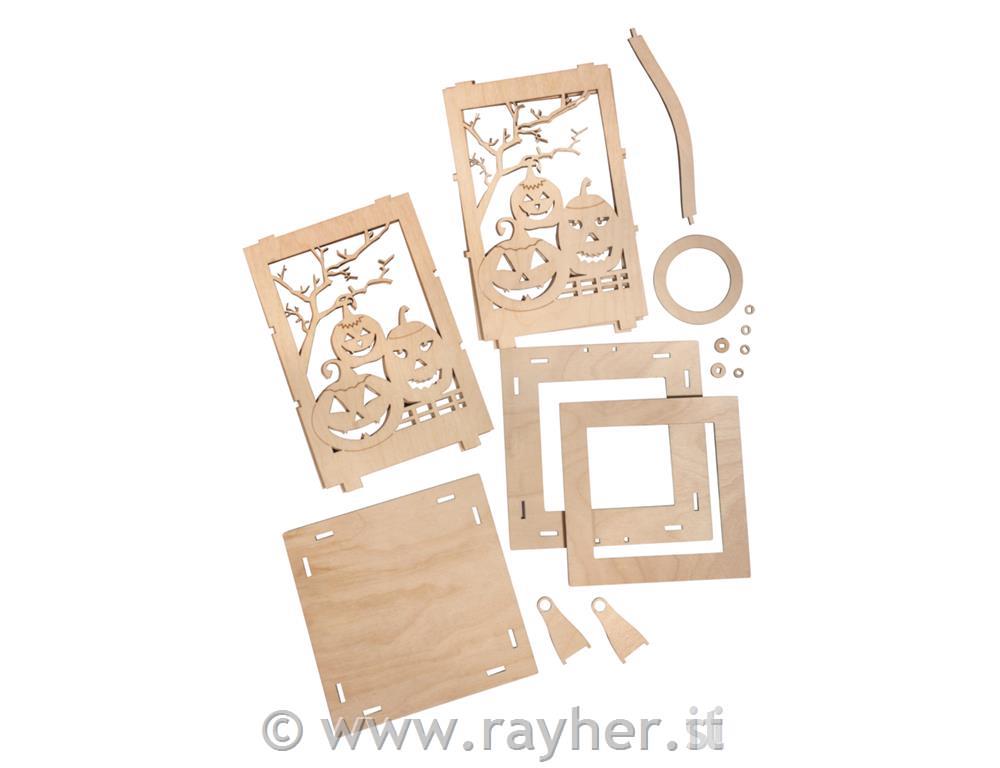 Wood lantern Pumpkin w.handle,FSCMixCrednatural