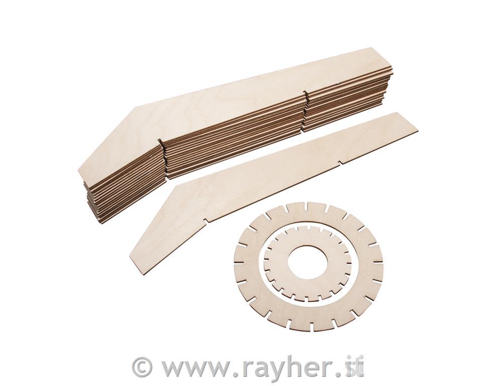 Senčnik lesen za luč lamelni Stockholm 24x24x35 cm