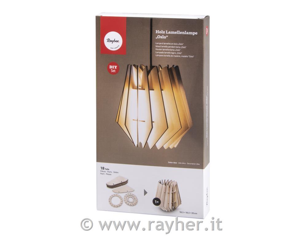 Lampada lamelle legno Oslo,FSCMixCredit,