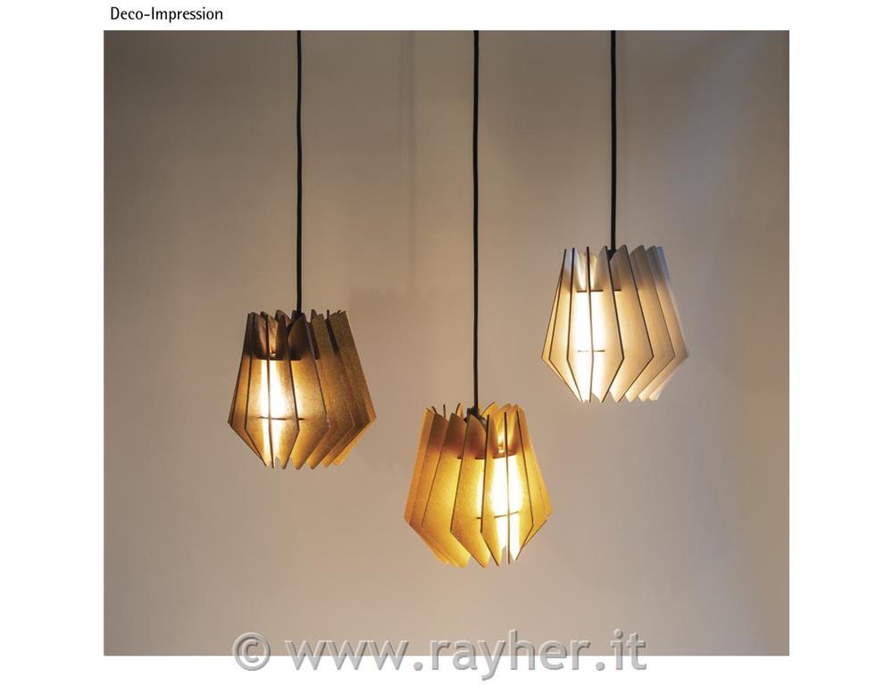 Lampada lamelle legno Oslo,FSCMixCredit,