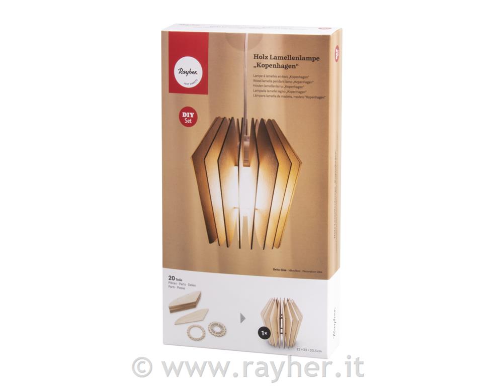 Wood lamella lamp Copenhagen,FSCMixCred22x22x23.5cm, 20-part, box 1Setnatural
