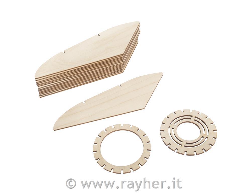 Wood lamella lamp Copenhagen,FSCMixCred22x22x23.5cm, 20-part, box 1Setnatural