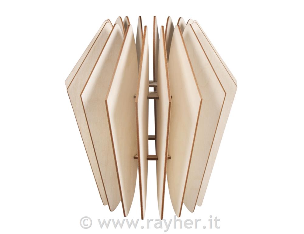 Wood lamella lamp Copenhagen,FSCMixCred22x22x23.5cm, 20-part, box 1Setnatural