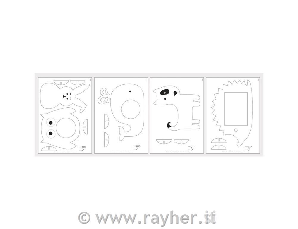 Compensato con modelli animali, naturale