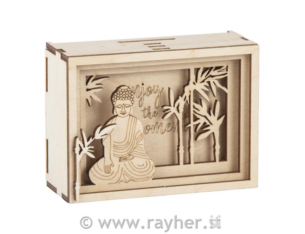 Lesena 3D škatla za darilo "Enjoy", 11.5x8.5x5cm