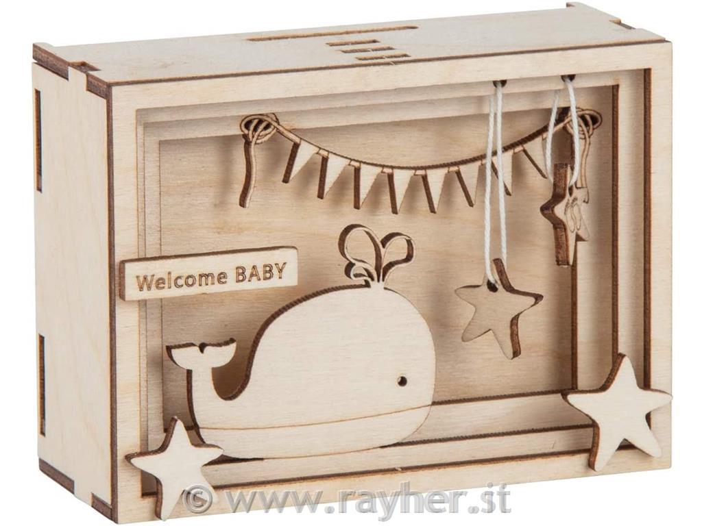Rayher Wooden 3D Gift Box