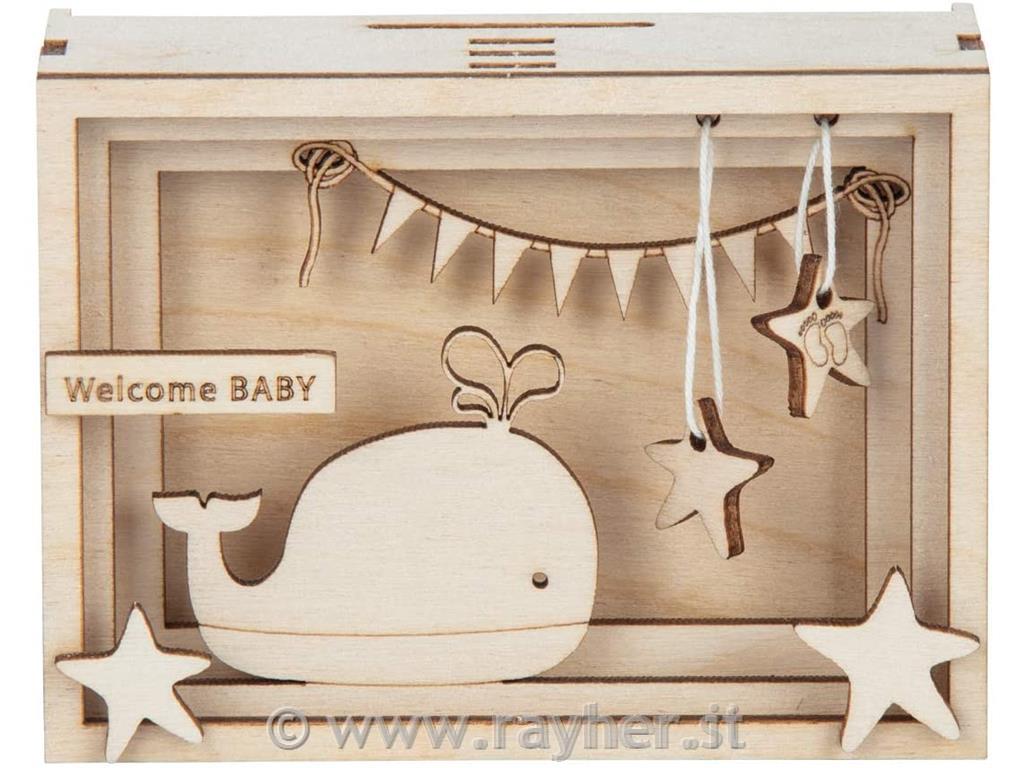 Rayher Wooden 3D Gift Box