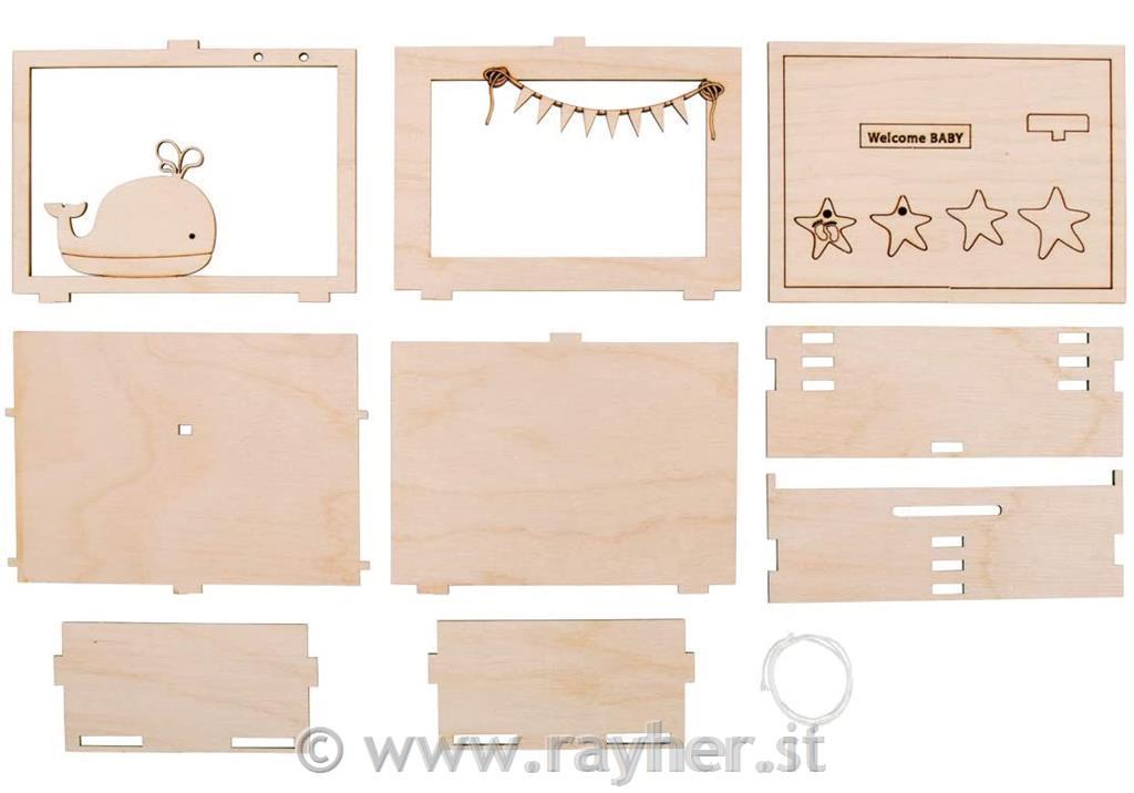 Rayher Wooden 3D Gift Box