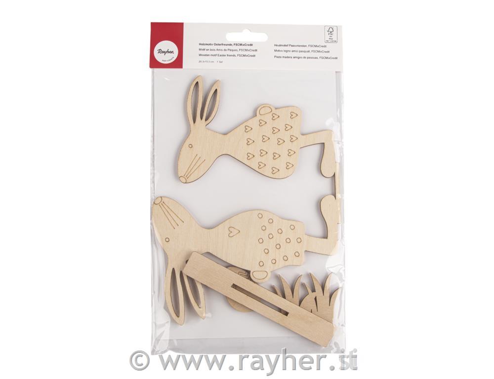 Motivi in ??legno Pasqua, naturale