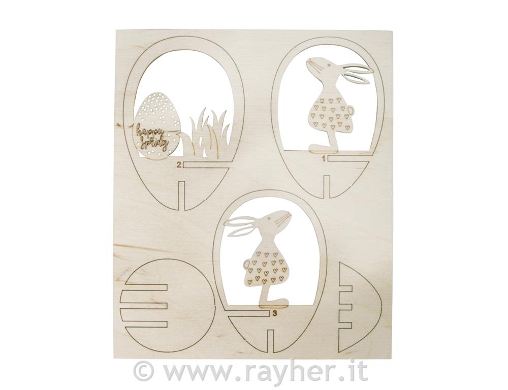 Ritaglio 3D in legno, 10cm, uovoRitaglio 3D in legno, 10cm, uovoRitaglio 3D in legno, 10cm, uovo