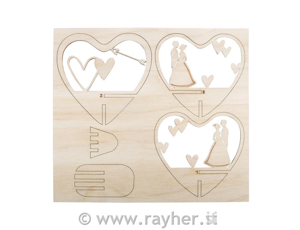Lesen 3D izrez za 10cm "Poročni par" ,5-delni