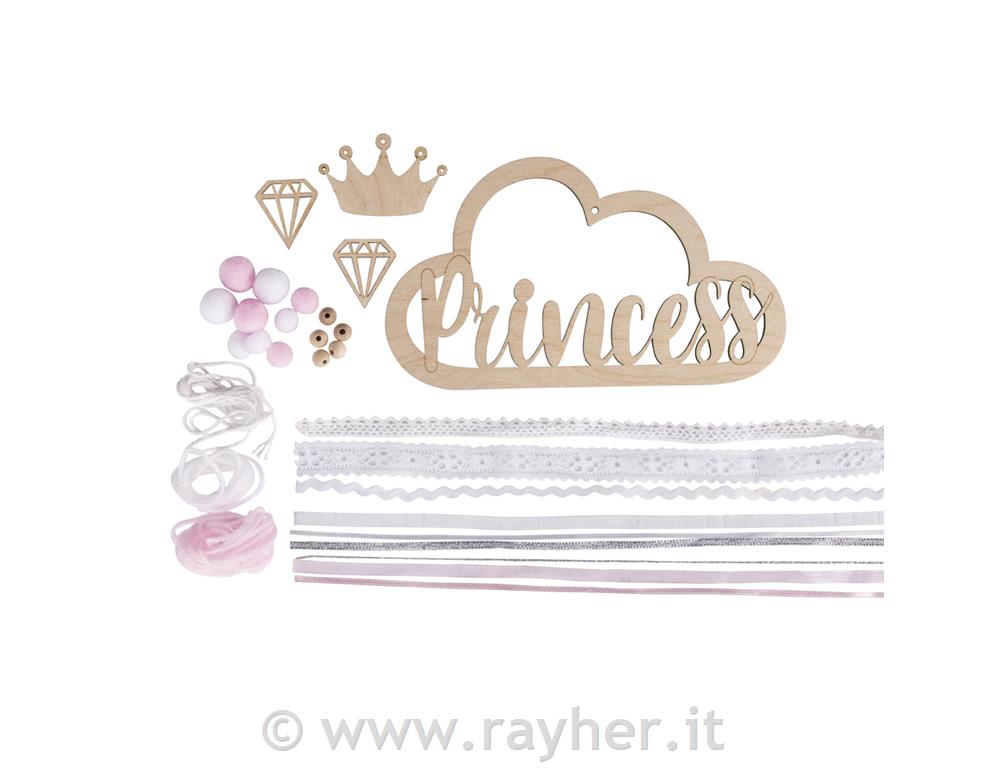 Ustvarjalni set "Princess", pink, lesen oblak: 22x12.5cm
