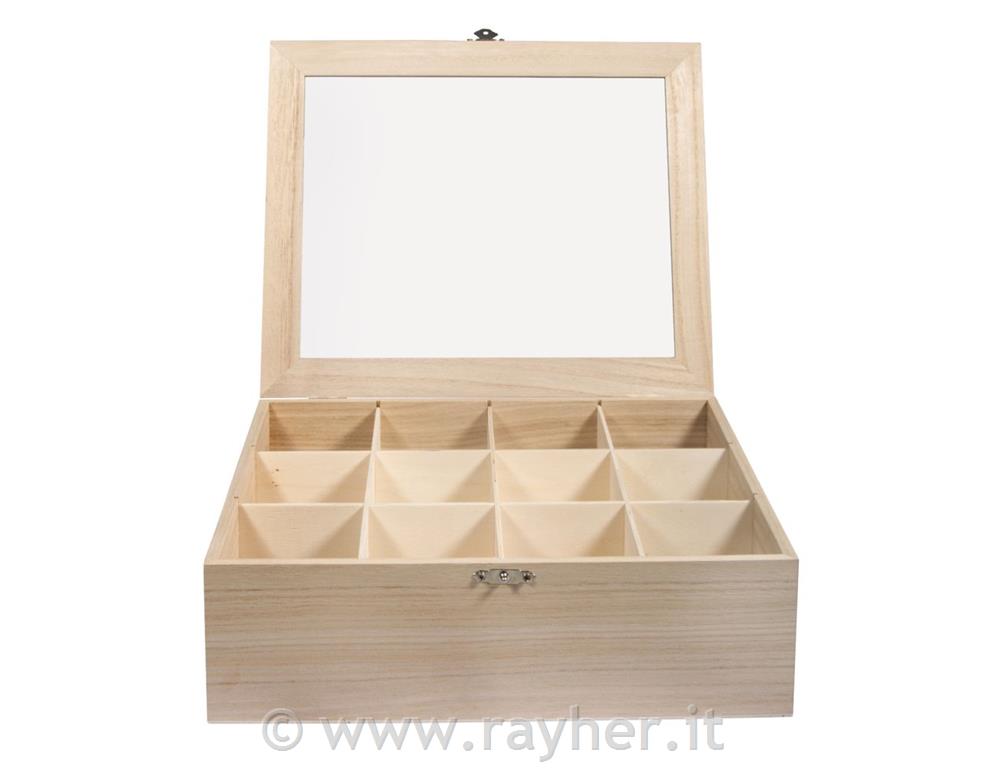 Scatola the legno, FSC 100 %, naturale,28,5x23,5x9cm