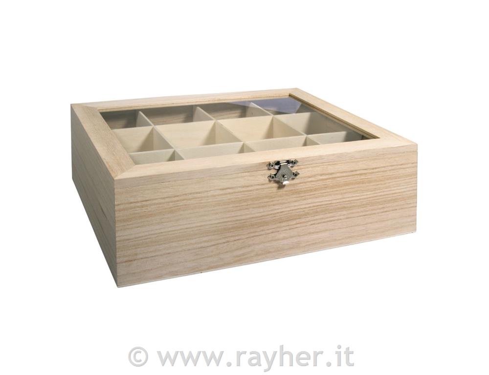 Scatola the legno, FSC 100 %, naturale,28,5x23,5x9cm