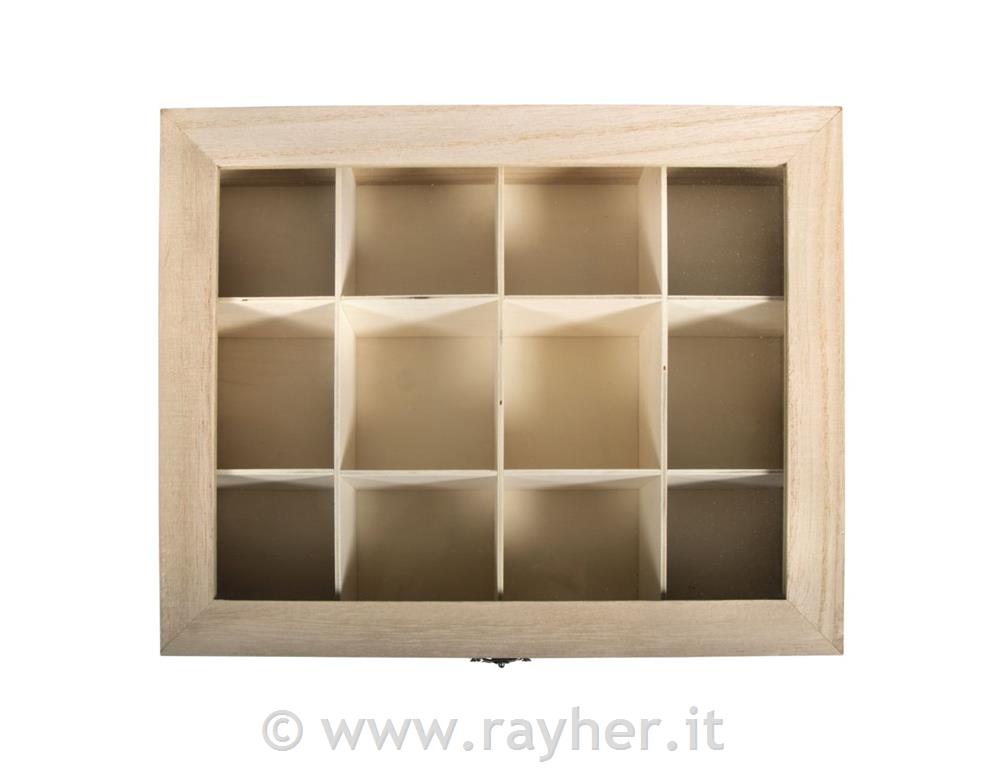 Scatola the legno, FSC 100 %, naturale,28,5x23,5x9cm