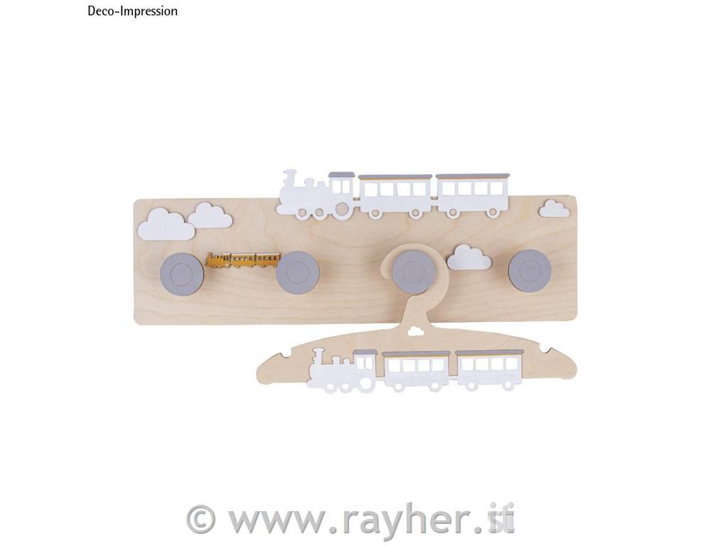 Gruccia legno trenino,FSCMixCredit, naturale, 19,8x14cm