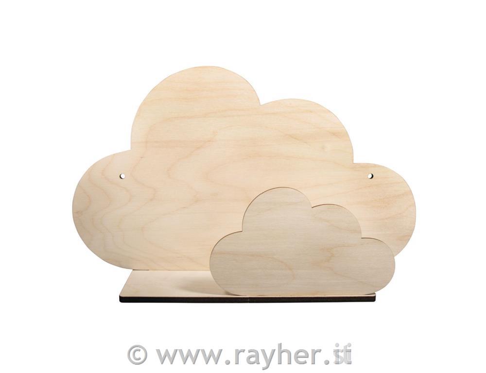 Wooden kit shelf Cloud, FSCMixCred35x21x10cm, 5-part, box 1setnatural