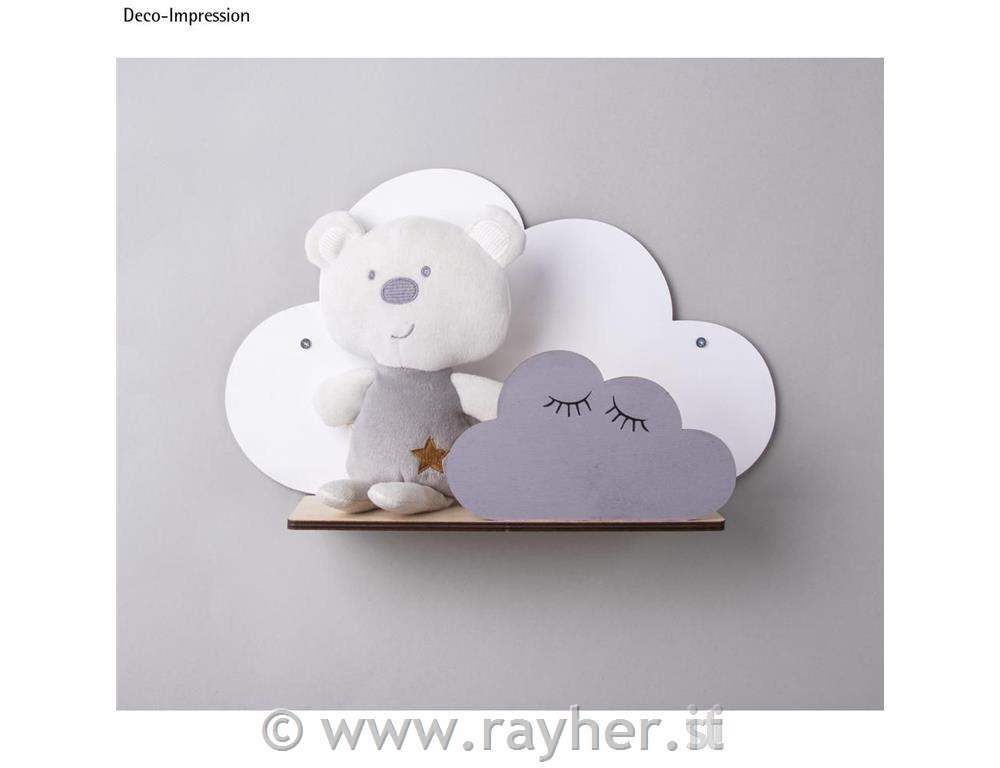 Wooden kit shelf Cloud, FSCMixCred35x21x10cm, 5-part, box 1setnatural