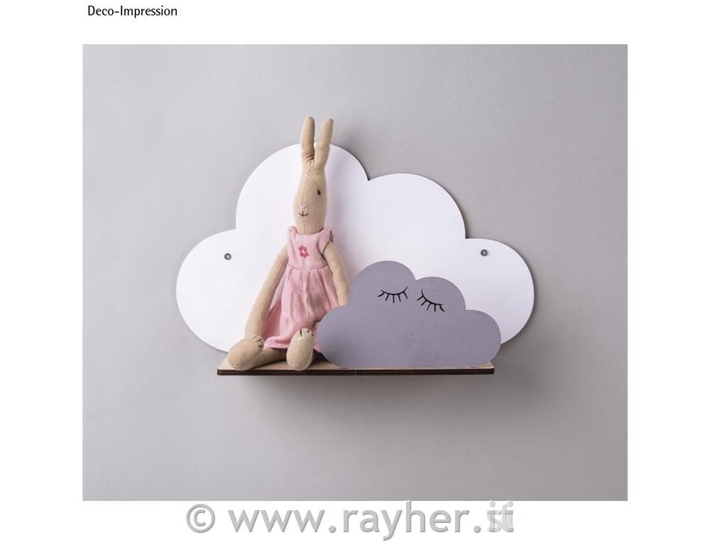 Wooden kit shelf Cloud, FSCMixCred35x21x10cm, 5-part, box 1setnatural