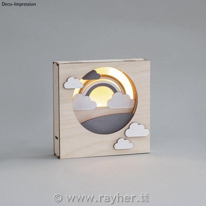 Wood.buil.kit 3D motif-frames,FSCMixCred15.5x15.5x3.4cm, cloud,12-part, box 1Setnatural