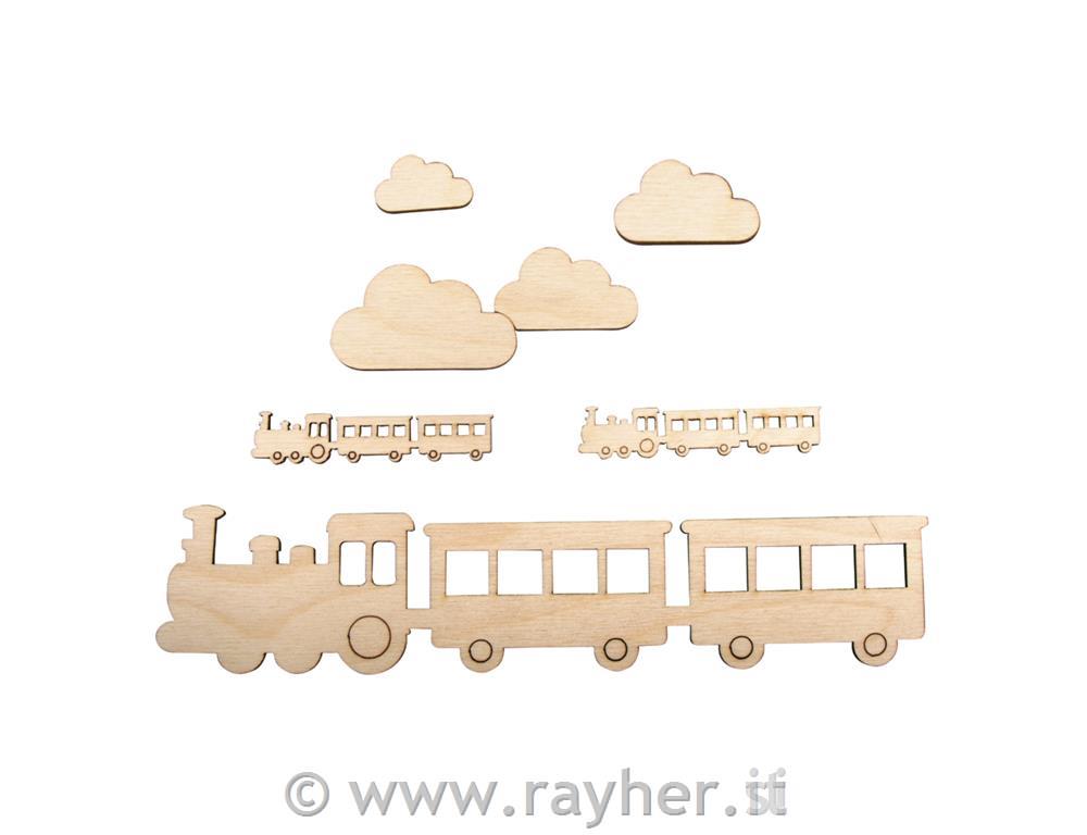 Wood.motif Small train , FSCMixCred21.7x4.8cm, tab-bag 1setnatural