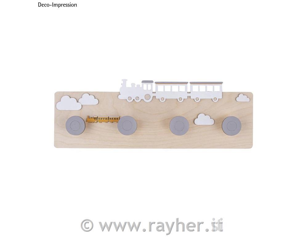 Wood.coat rack, FSCMixCredit42x12x4.5cm, 9-part, box 1Setnatural
