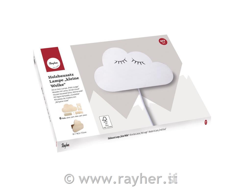 Nočna lučka Oblak, natur, lesena, 31x18.5x7.5cm, 6-delni set