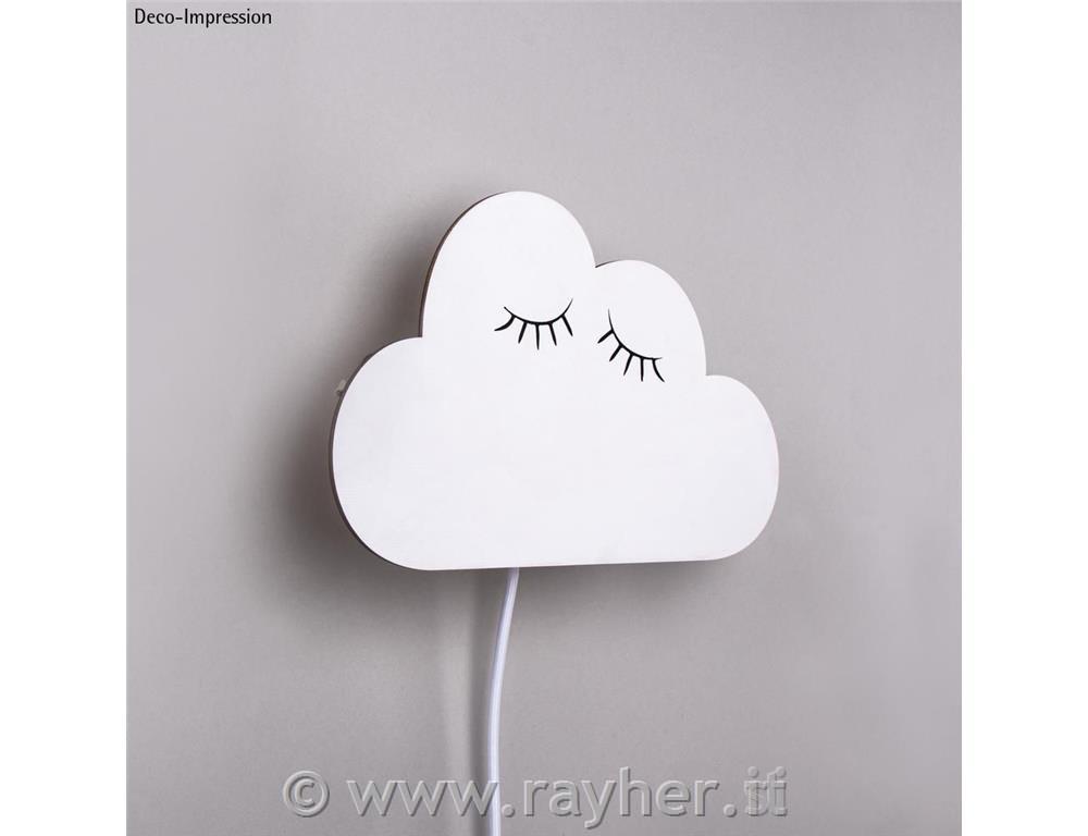 Nočna lučka Oblak, natur, lesena, 31x18.5x7.5cm, 6-delni set