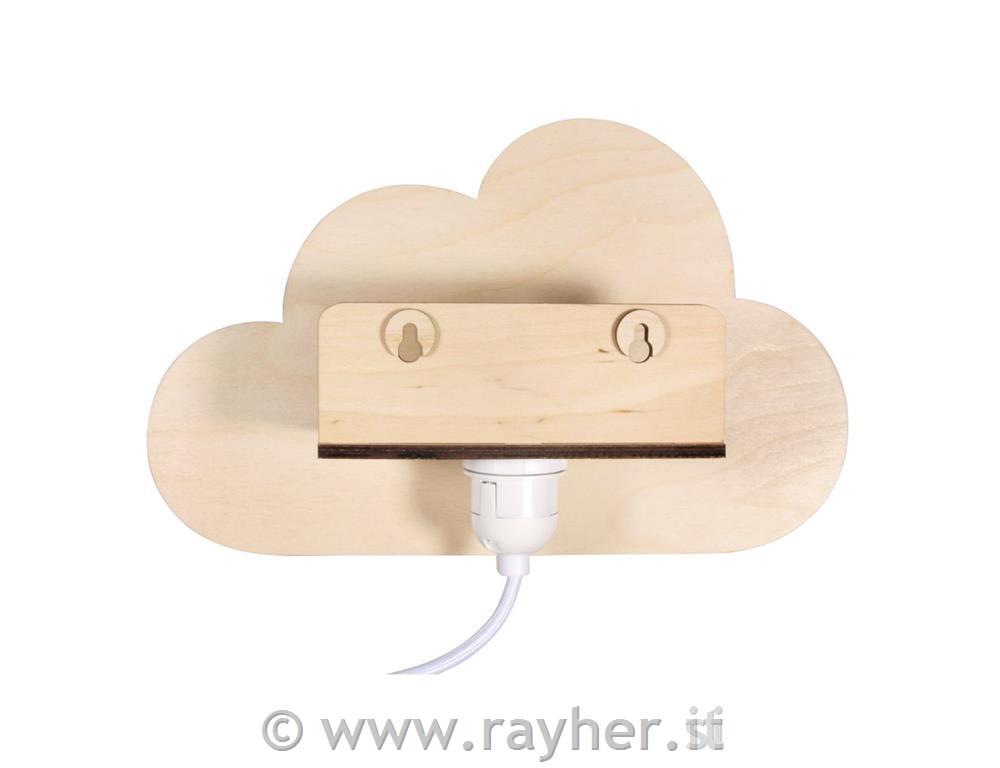 Nočna lučka Oblak, natur, lesena, 31x18.5x7.5cm, 6-delni set