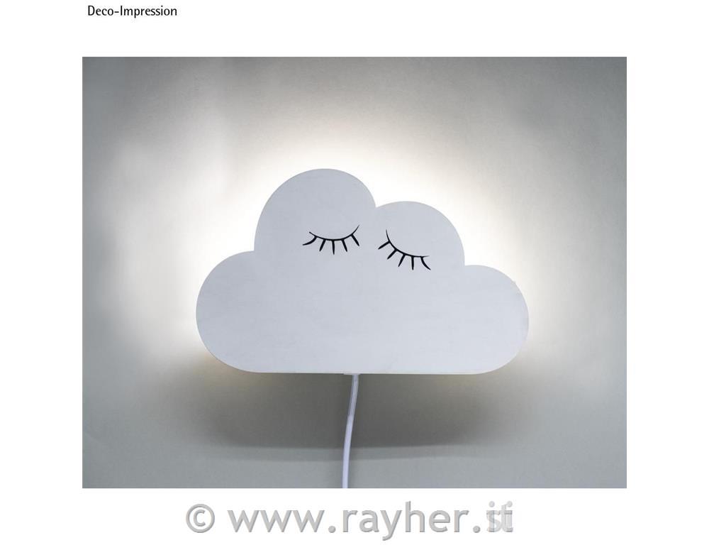 Nočna lučka Oblak, natur, lesena, 31x18.5x7.5cm, 6-delni set