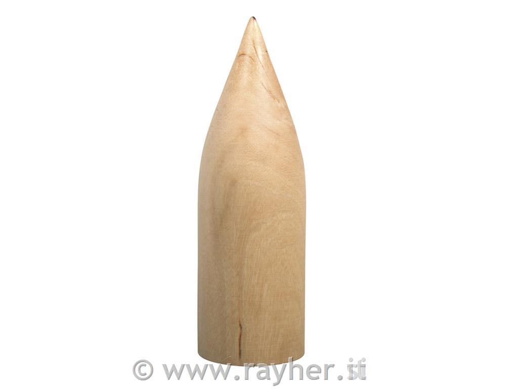 Wooden shape Pointed top125x40mm, PVC box 1pcnatural