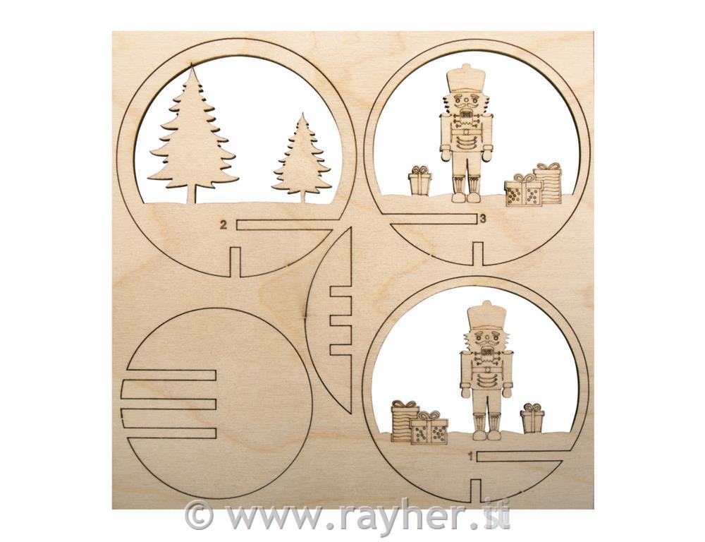 Miniatura leg.schiaccianoci,FSCMixCred.7, naturale, 5pz, bust.blis. 1set