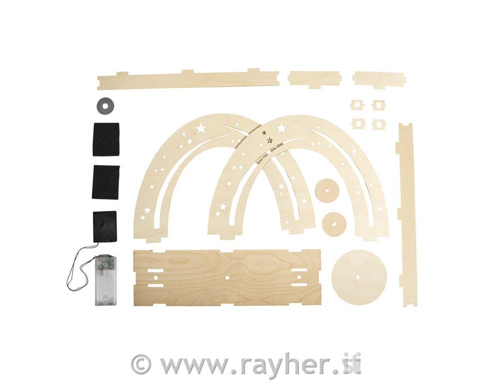 Lesena sestavljanka 3D, »Zvezdnato nebo«, vrtljivo,30x9x23cm