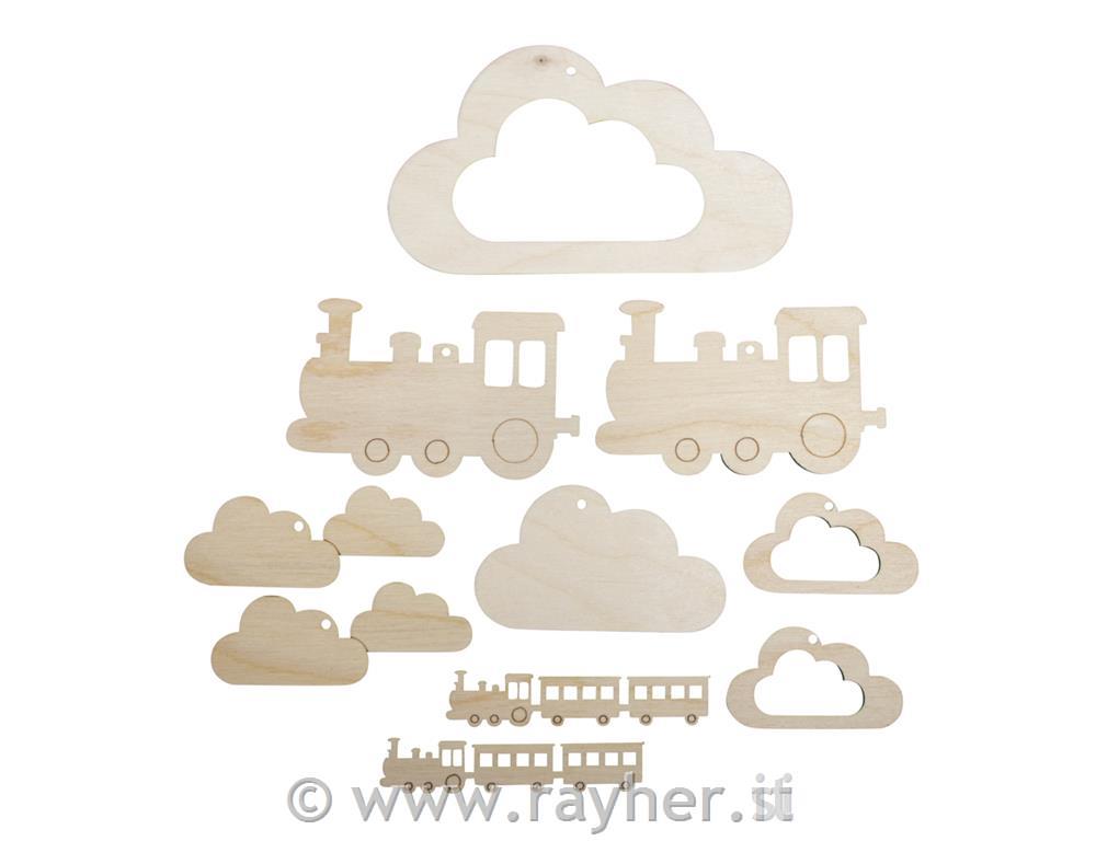 W.pendant f.baby mob.Sm.train,FSCMixCred10-part, 6-14cm, tab-bag 1setnatural